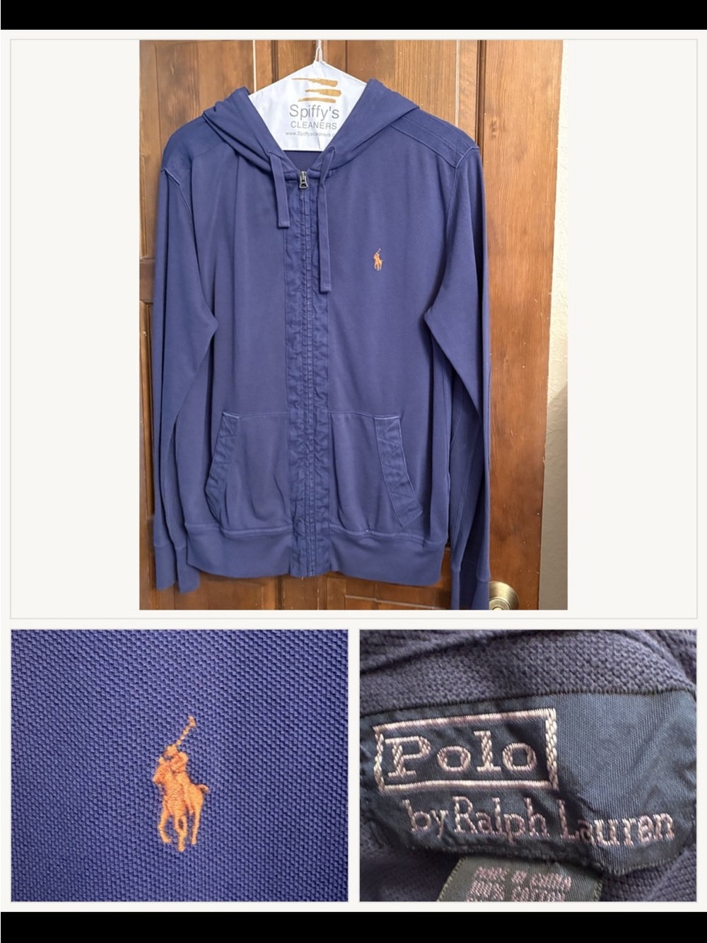 Polo by Ralph Lauren Vintage ' Navy Zip-Up Hoodie Jacket size Large